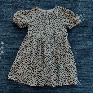 Crewcuts Leopard Cheetah Dress with Gold Metallic Stripe- size 3T